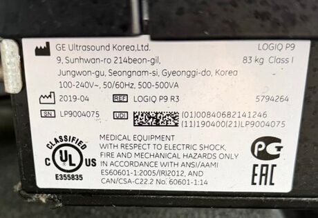 Echographe d'occasion Logiq P9 (R3)  reconditionné 12000€ ht