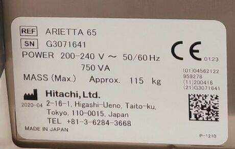echographe hitachi-Arietta 65 4D reconditionné 3 sondes