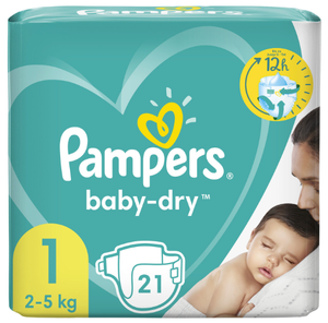 C2128 PAMPERS Couches Bébé  Baby Dry T.1 par 21Couches
