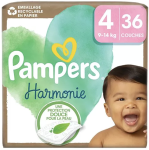 C1793/4 PAMPERS Couches Bébé Harmonie T.4 par 36 Couches