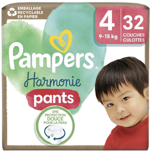 C1794/4 PAMPERS Couches Bébé Harmonie Pants T.4 par 32 Couches