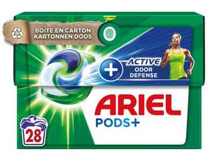 C1918/3 ARIEL PODS LESSIVE CAPSULE ACTIVE DEO FRESH 4 EN 1 28 LAVAGES