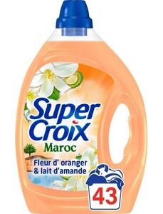 C1321/4 SUPER CROIX LESSIVE LIQUIDE MAROC FLEUR D'ORANGER ET LAIT D'AMANDE 43 LAVAGES 2,15L