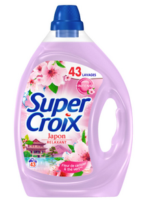 C1321/3 SUPER CROIX LESSIVE LIQUIDE JAPON FLEUR DE CERISIER & THÉ VERT 43 LAVAGES 2,15L