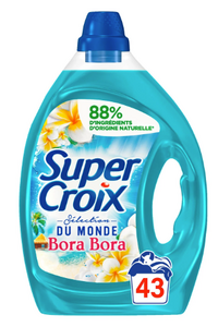 C1321/1 SUPER CROIX LESSIVE LIQUIDE BORA BORA FLEUR DE MONOÏ & LAIT D'ALOÉ 43 LAVAGES 2,15L