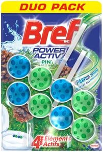 C1596/8  BREF Détergent Bloc WC Power Active Fraicheur Pin 2x50g