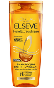 C1616/18 ELSEVE SHAMPOING NUTRITION ÉCLAT CHEVEUX SECS HUILES RARES DE MARULA ET CAMÉLIA 300 ML