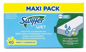 C2403 SWIFFER WET LINGETTE SOL FRAÎCHEUR FEBREZE ODEUR DÉFENSE RECHARGE 40 LINGETTES