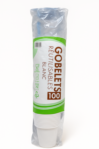 C1968/15 GOBELET BLANC PLASTIQUE RÉUTILISABLE 100 X 200 ML 7 OZ