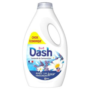 C2418 DASH LESSIVE LIQUIDE 2 EN 1 LAVANDE & CAMOMILLE AVEC LA FRAICHEUR LENOR 30 LAVAGES 1.35L