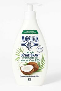 C2121/3 LE PETIT MARSEILLAIS LAIT CORPS PEAU DÉSHYDRATÉE HYDRATATION 48H NOIX DE COCO BIO 250ML