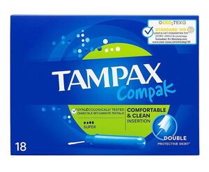 C2129/3  TAMPAX COMPAK SUPER – 18 TAMPONS AVEC APPLICATEUR COMPACT