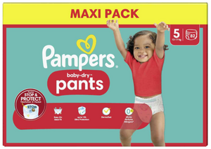 C2146 PAMPERS MAXI PACK COUCHE BABY-DRY PANTS TAILLE 5 (12-17KG) 82 COUCHES - 12/17 KG