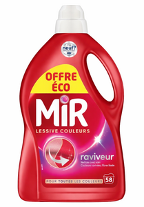 C2436/3 MIR LESSIVE LIQUIDE POUR TOUTES LES COULEURS 58 LAVAGES 2,90 L