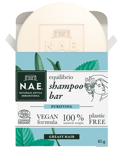 C1992/3 NAE SHAMPOING SOLIDE CERTIFIÉ BIO - PURIFIANT CHEVEUX GRAS - EXTRAITS DE SAUGE BIO ET DE MENTHE BIO - FORMULE VEGAN - 99 % D'INGRÉDIENTS D'ORIGINE NATURELLE - SAVON DE 85 G