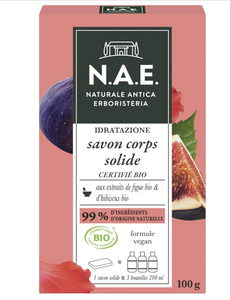 C1992/4 NAE SAVON SOLIDE DOUCHE CORPS HYDRATANT BIO - GEL DOUCHE - CERTIFIÉ BIO - FORMULE VEGAN - 99 % D'INGRÉDIENTS D'ORIGINE NATURELLE - SAVON DE 100 G