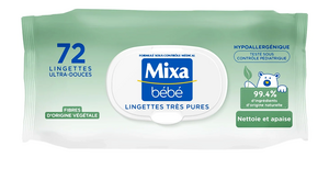 C2097/4 MIXA LINGETTES BÉBÉ TRÈS PURES 72 LINGETTES