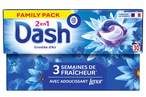 C2422/2 DASH LESSIVE PODS 573GM ENVOLEE D'AIR AVEC ADOUCISSANT LENOR 2EN1 30 LAVAGES