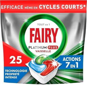 C2449 FAIRY TABLETTE MACHINE 7 EN 1 ACTIONS PLATINIUM PLUS PROPRETE INTENSE 25 TABLETTES 388GM