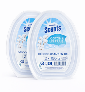 C2446/2 AT HOME DÉSODORISANT EN GEL COTON & LIN FRAIS 2 × 150 G