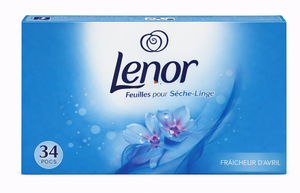 C2445 LENOR FEUILLES POUR SÈCHE LINGE FRAÎCHEUR D’AVRIL 34 PCSFEUILLES POUR SÈCHE LINGE FRAÎCHEUR D’AVRIL 34 PCS