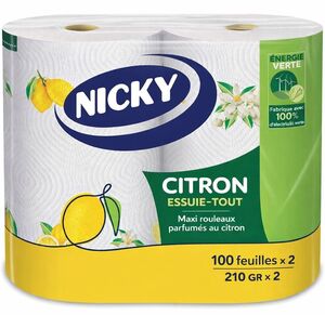 C2453 NICKY ESSUIE TOUT ROULEAUX DE CUISINE CITRON PAQUET DE 2