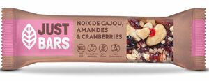 C2455/3 BARRE JUST BARS NOIX DE CAJOU, AMANDES & CANNEBERGES HALAL / CACHER 40 G