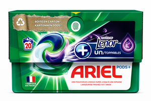 C2460 ARIEL ORIGINAL TOUCH OF LENOR UNSTOPPABLES LESSIVE EN CAPSULES PODS+ LESSIVE BLANCHE ET COULEURS 20 LAVAGES
