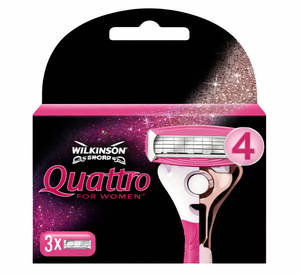 C2463 WILKINSON LAMES DE RASOIRS QUATTRO FOR WOMEN PAQUET DE 3 LAMES DE RASOIR