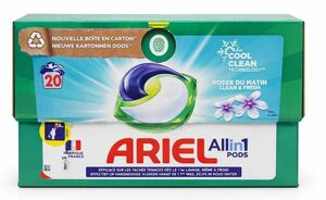 C1853  ARIEL PODS TOUT EN 1 ROSÉE DU MATIN 20 LAVAGES