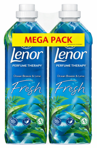 C2388/2 LENOR  ASSOUPLISSANT LIQUIDE  FRESH  BRISE OCÉANE & CITRON VERT LOT DE 2 × 37 DOSES / 925 ML