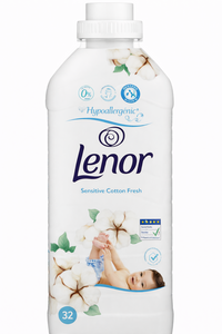 C2480 LENOR ASSOUPLISSANT LIQUIDE SENSITIVE COTON FRAIS HYPOALLERGÉNIQUE 32 DOSES / 810 ML