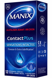 C2224 MANIX PRÉSERVATIF CONTACT PLUS  BOÎTE DE 12 PRÉSERVATIFS À UTILISER AVANT 09/2026