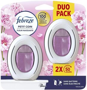 C2556 FEBREZE PETIT COIN DUO PACK DÉSODORISANT WC SANS BATTERIE EN FLEUR NAISSANTE JUSQU’À 100 JOURS 2X7.5ML