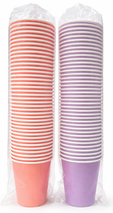 C1968/17 GOBELETS EN CARTON MULTI-COULEUR LOT DE 50 PCS 200 ML