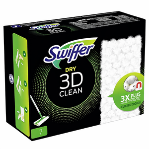 C2512 SWIFFER DRY 3D LINGETTES RECHARGE ATTREAPE POUSSIERE PLUMEAUX BOÎTE DE 7 PCS