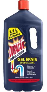 C1973 OURAGAN DÉBOUCHEUR GEL ÉPAIS WC NET SOUDE + JAVEL 1,5 L