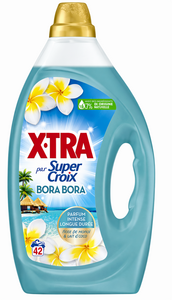 С2123/3 SUPER CROIX PAR EXTRA LESSIVE LIQUIDE BORA BORA FLEURS DE MONOÏ ET LAIT D'ALOE PARFUM LONGUE DURÉE 1,89L 42 LAVAGES