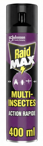 C2500/2 RAID MAX AÉROSOL MULTI-INSECTES ACTION RAPIDE 400ML
