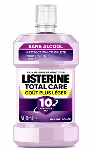 C1350/21 LISTERINE BAIN DE BOUCHE MENTHE DOUCE TOTAL CARE 10 EN 1 SANS ALCOOL 500ML