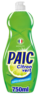 C1915/2 PAIC LIQUIDE VAISSELLE CITRON VERT SUPER DÉGRAISSANT 750 ML