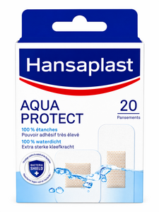 C2561/2 HANSAPLAST PANSEMENTS AQUA PROTECT 100% IMPERMEABLES - 20 PCS