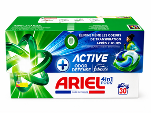 C2072/38 ARIEL PODS 4 EN 1 ACTIVE ODEUR DEFENCE TOUCHE DE FEBREZE - 30 LAVAGES
