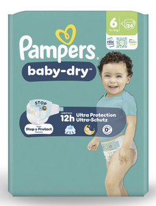 C2520/6 PAMPERS COUCHE BABY-DRY TAILLE 6 (13-18KG) - 24 COUCHES