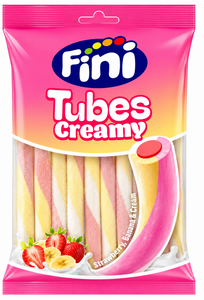 C2565/9 FINI TUBES CREAMY HALAL FRAISE BANANE SACHET 80G