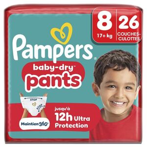 C2521/8 PAMPERS COUCHE BABY-DRY PANTS TAILLE 8 (17 + KG ) 26 COUCHES