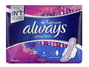 C1867/10 ALWAYS SERVIETTES HYGIENIQUES PLATINUM EXTRA LONGUES NUIT 6PCS