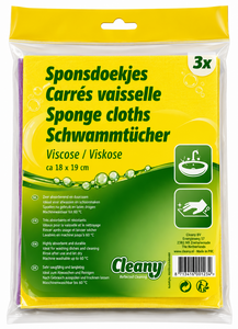 C2577 CLEANY ÉPONGE MOUILLÉ 18 X 19 CM LOT DE 3