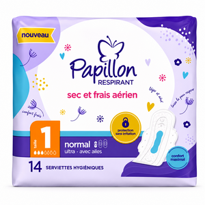 C2588/3 PAPILLON SERVIETTES HYGIENIQUES NORMAL ULTRA TAILLE 1 AVEC AILES 14PCS
